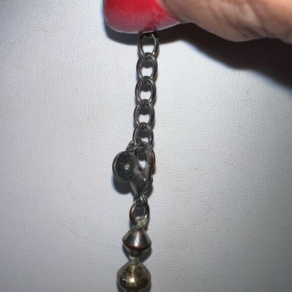 Stella & Dot Metal Bead Necklace with Removable Clip Chain Fringe Pendant - Picture 6 of 9